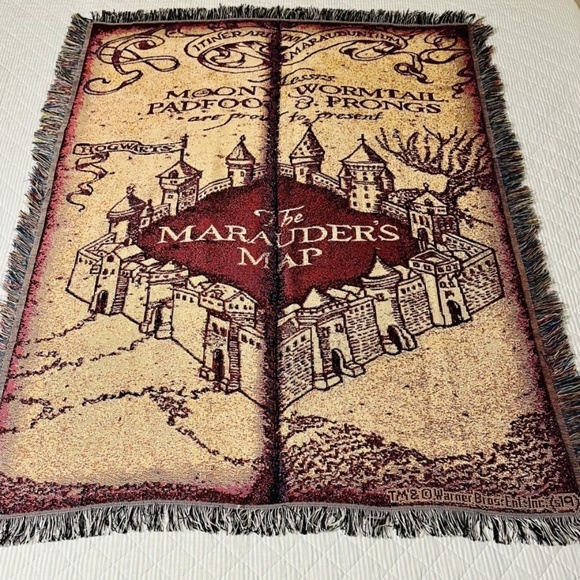 Warner Bros. Harry Potter Marauders Map Tapestry Throw 48x60" - Picture 1 of 9
